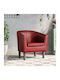 Sessel aus Kunstleder Bordeaux 46.5x45x68cm