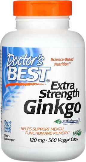 Doctor's Best Extra Strength Ginkgo 120mg 360 Vegetable Capsules