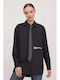 Women's Denim Long Sleeve Shirt Black