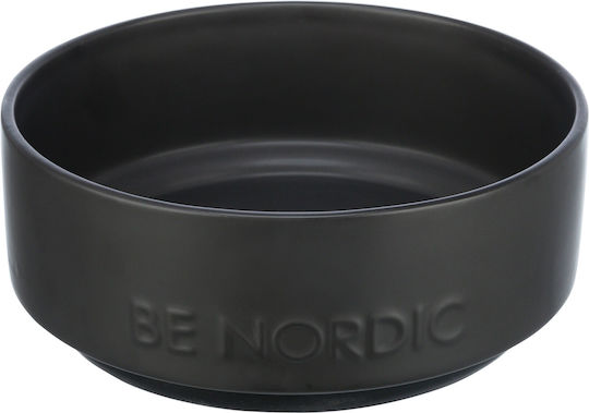 Trixie Be Nordic Ceramică Bol Mâncare & Apă pentru Câine & Pisică pe Bază 1.2lt 18cm în Culoare Negru