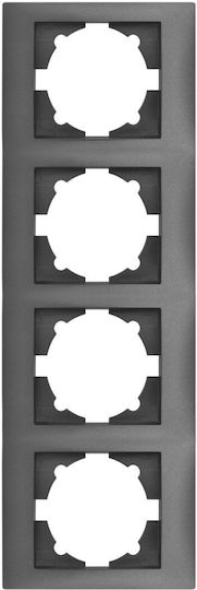 Redled Switch Frame 4 Positions Vertical Installation in Gray Color 28732