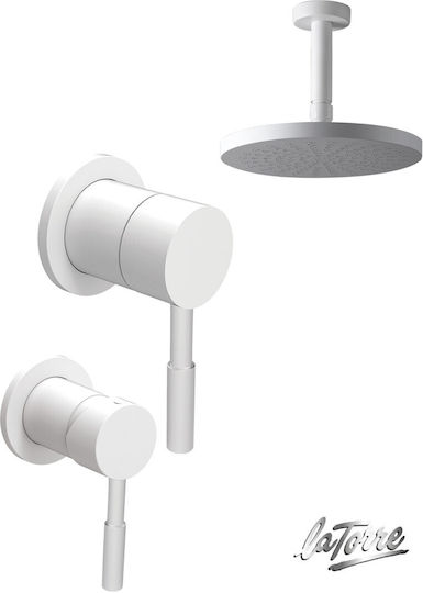 La Torre Tech Built-in Mixer, Diverter & Shower Head Set for Shower 3 Exits