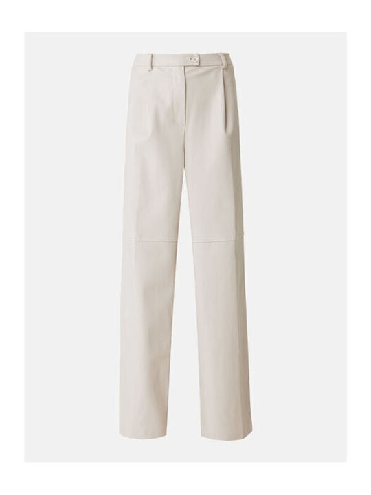 Women's High-waisted Fabric Trousers White