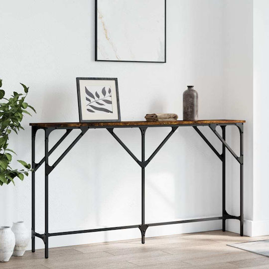Console Table Wood & Metal Smoky Oak L140xW23xH75cm