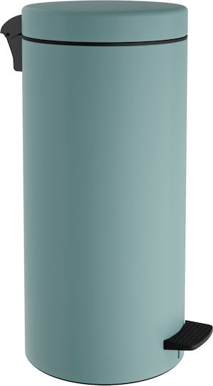 Pam & Co Metallic Bathroom Basket Soft Close 20lt Turquoise