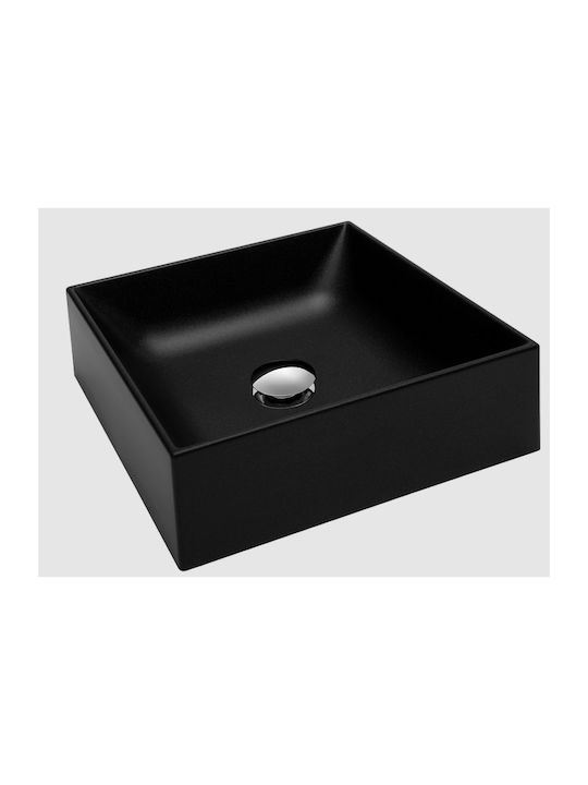 Turtl Aufgesetztes Waschbecken Porzellan 40x40c...