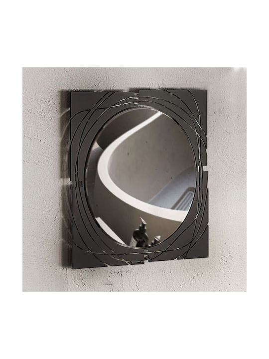 Megapap Καθρέπτης Τοίχου με Μαύρο Μεταλλικό Πλαίσιο 55.6x55.6cm