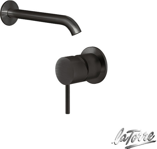 La Torre Elle 316 Built-in Mixer & Spout Set for Shower 1 Exit Inox Black