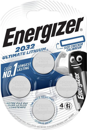 Energizer Ultimate Lithium Μπαταρίες Ρολογιών CR2032 3V 4τμχ
