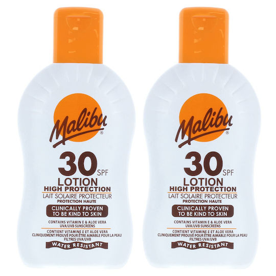 Malibu Wasserdicht Sonnencreme Lotion für den Körper SPF30 2x200ml