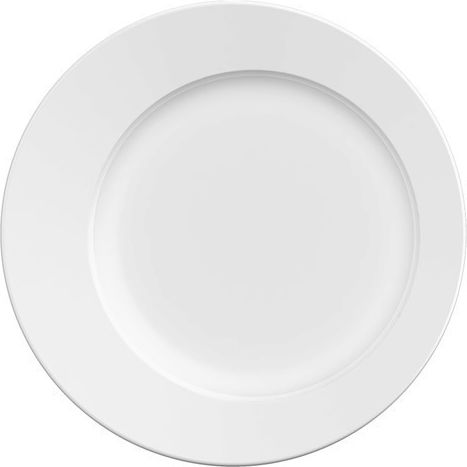 e-exoplismos Off-center Plate Shallow made of Porcelain White with Diameter 20cm 12pcs