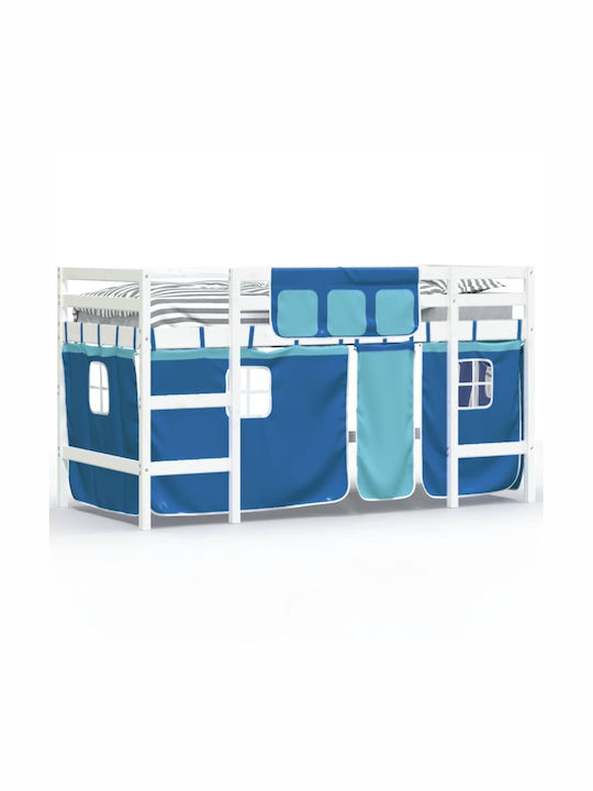 Παιδικό Κρεβάτι Υπερυψωμένο Μονό Μπλε για Στρώμα 90x200cm