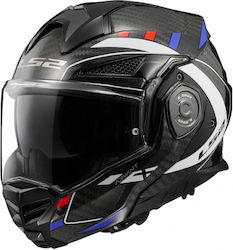 LS2 Advant X Flip-Up with Sun Visor ECE 22.06 Carbon Future White/Blue/Red