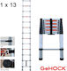 GeHock Scara telescopică Aluminiu 13 Scări cu înălțime maximă de 3.8m