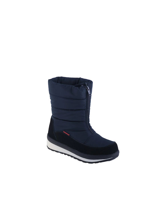 CMP Kids Leather Snow Boots with Zipper Navy Blue