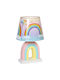 Keskor Kinder Nachttischlampe Regenbogen Rosa 20x20x33εκ.