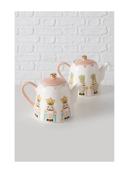 Domus Homus Weihnachtliche Teekanne Keramik Rosa L22xB13xD15cm.