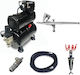 Airbrush Studio Αερογράφος mit Behälter und Kompressor Μπεκ 0.4mm Elektrische Gitarren