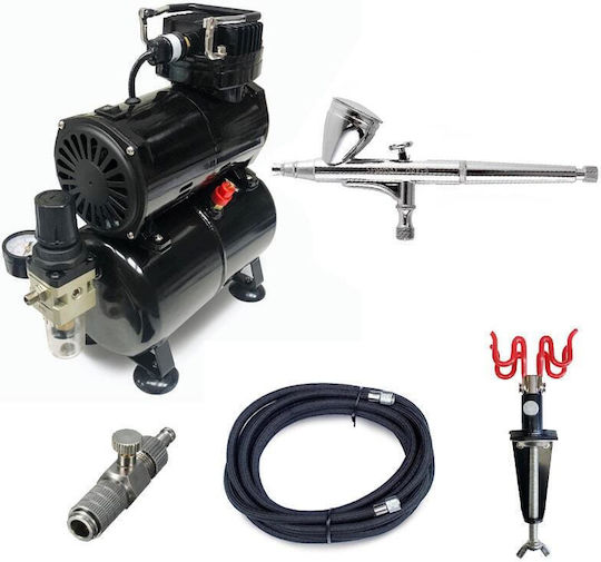 Airbrush Studio Αερογράφος mit Behälter und Kompressor Μπεκ 0.4mm Elektrische Gitarren