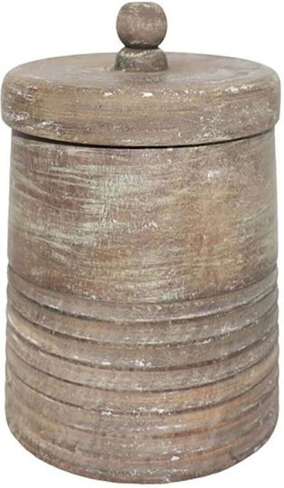 InTheBox General Use Vase with Lid Wooden Beige 12x12x17cm