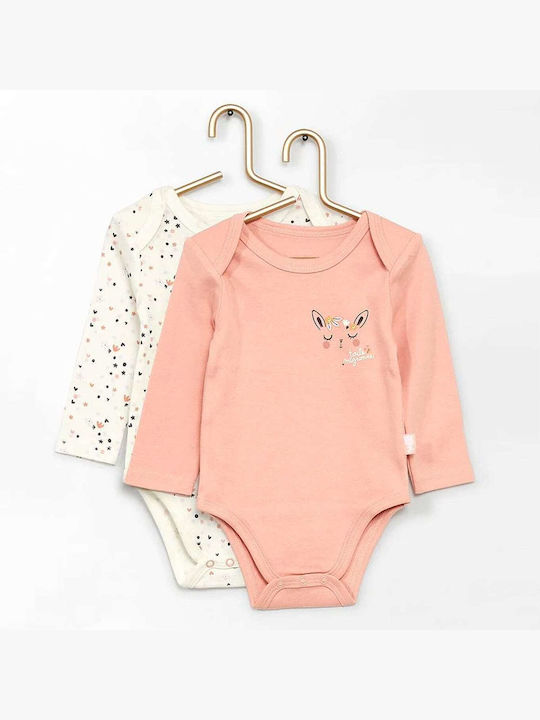 Petit Beguin Baby-Body-Set Langärmliges Rose