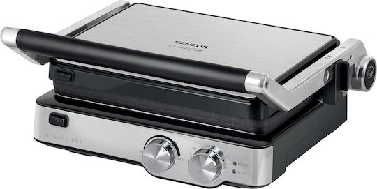 Sencor Tabletop Electric Grill Smooth and Ribbed Plate 2000W with Adjustable Thermostat 29cmx23.3cmcm