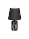 Keskor Ceramic Table Lamp for Socket E14 with Black Shade and Multicolor Base