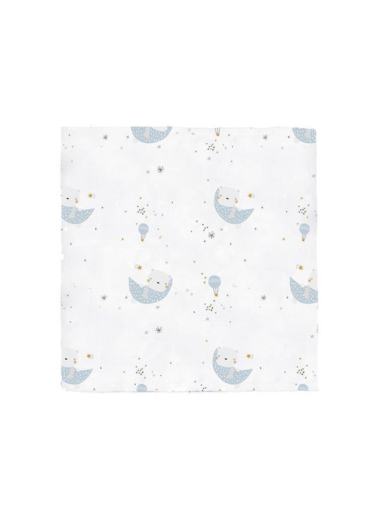 Bimbidreams Bamboo Chic Bear Swaddle Blanket Made of Muslin White 120x120cm