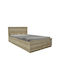 Nalos Κρεβάτι Μονό Ξύλινο Castillo-Oak με Τάβλες για Στρώμα 100x200cm