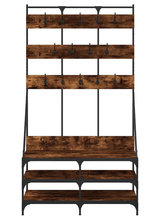 vidaXL Floor Garment Rack made of Wood Brown 10...