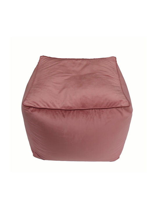 Decocraft Sitzsack Hocker Samt Rosa 50x50x40cm