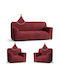 Without volant Set of Elastic Sofa Covers Burgundy 1pcs SET-311-XB-BORDO