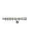 Import Hellas Metallic Curtain Pole Νo1 Single Φ25mm 170cm Nickel Matte