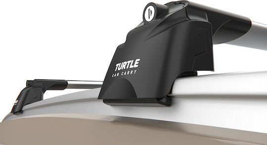 Turtle Μπάρες Οροφής Αλουμινίου για Fiat 500X (Σετ με πόδια) Ασημί