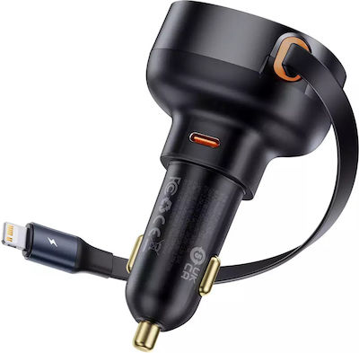 Baseus Car Charger Black Pro Fast Charging with a Port Type-C with Cable Lightning C00057803111-00