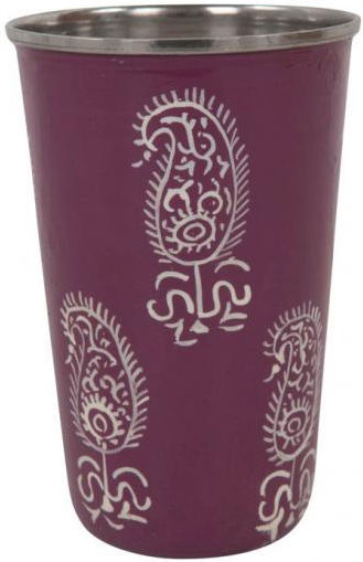 Fair Trade Glas Wasser aus Edelstahl in Rosa Farbe