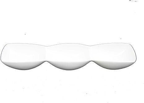 ΑΡULUM Plastic Dessert Divided Serving Plate with 3 Slots White 7x7cm