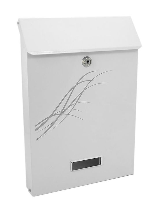 Damech Outdoor Mailbox Metallic in White Color 25x6.5x35.5cm