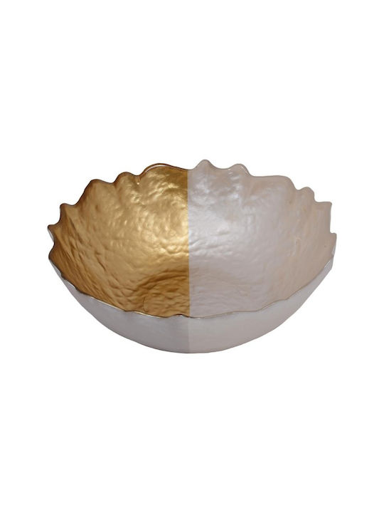 Fylliana Διακοσμητικό Μπωλ Γυάλινο Χρυσό 25x25cm