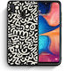 Smartfits Doodle Art Umschlag Rückseite Schwarz (Galaxy A20e)