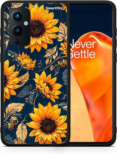Smartfits Autumn Sunflowers Umschlag Rückseite Blau (OnePlus 9) 8558201143635_47172846747987