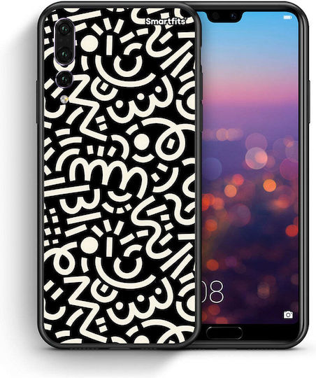Smartfits Doodle Art Umschlag Rückseite Schwarz (Huawei P20 Pro) 8559148073299_47176486027603
