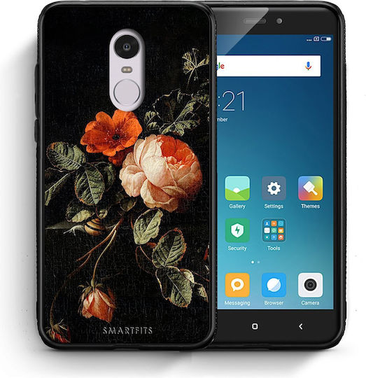 Smartfits Vintage Roses Back Cover Μαύρο (Redmi Note 4)