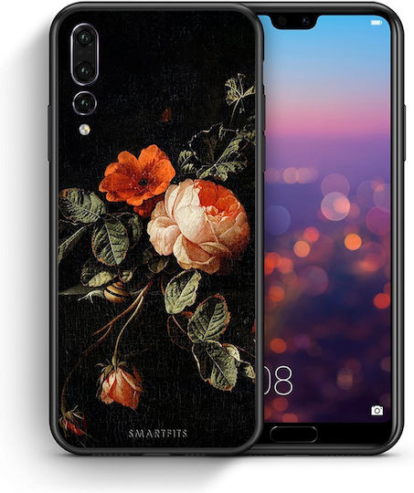 Smartfits Vintage Roses Umschlag Rückseite Schwarz (Huawei P20 Pro) 7172222484635_41405323313307
