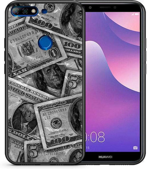 Smartfits Money Dollars Задна корица Сив (Huawei Y7 2018/Y7 Prime 2018)