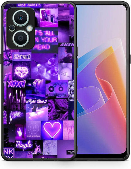 Smartfits Collage Stay Wild Umschlag Rückseite Lila (Oppo Reno7 Lite) A00_SM1-OP-RENO7LIT_COLLAGESTAYW