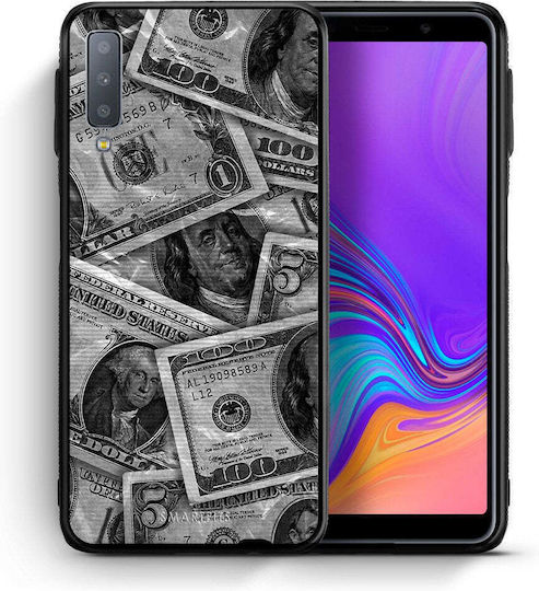 Smartfits Money Dollars Umschlag Rückseite Gray (Galaxy A7 2018)