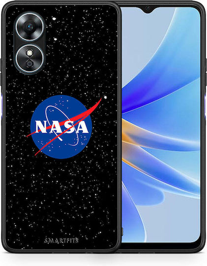 Smartfits Popart Nasa Umschlag Rückseite Schwarz (Oppo A17)