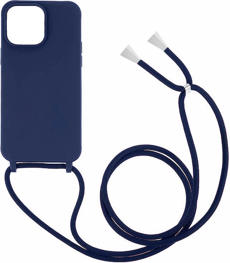 Green On Back Cover Σιλικόνης με Λουράκι Navy Μπλε (iPhone 15 Pro Max)