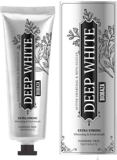 Biobaza Deep White Extra Strong Pastă de dinți cu cărbune activ pentru Albire 75ml